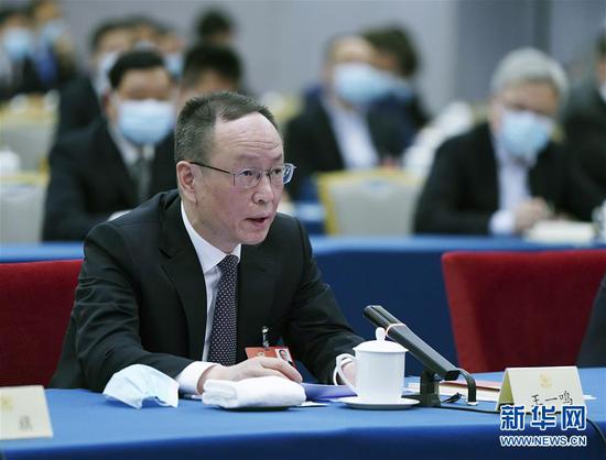 5月23日，全國政協(xié)委員王一鳴在政協(xié)聯(lián)組會上發(fā)言。新華社記者 謝環(huán)馳 攝